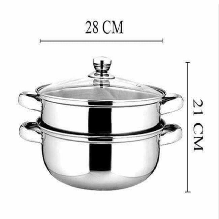 Nồi Hấp Inox 2 Tầng Đa Năng Size 28CM - Giadung2020 - 2021