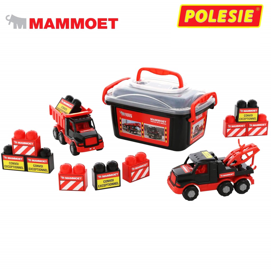 Bộ đồ chơi xe tải và xe kéo Mammoet kèm bộ lắp ráp 10 chi tiết – Polesie Toys