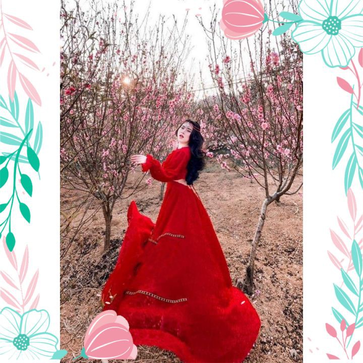 Váy Đầm Maxi Đi Biển Dáng Xòe Đỏ Hở Hưng Chất Voan Xù Có Lót Đẹp Xuất Thần, Đi Biển, Du Lịch, Chụp Ảnh Sống Ảo | BigBuy360 - bigbuy360.vn