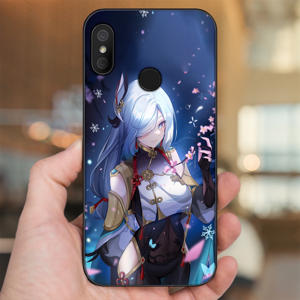 Ốp lưng Xiaomi Redmi 6 Pro, Mi A2 Lite viền đen in hình Shenhe Genshin Impact