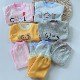 BỘ NỈ MÀU TRƠN CỔ CHUI CHO BÉ (7-16KG)