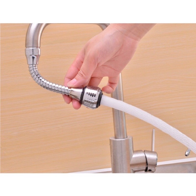Đầu nối vòi nước chậu rửa chén bát tăng áp xoay 360 độ