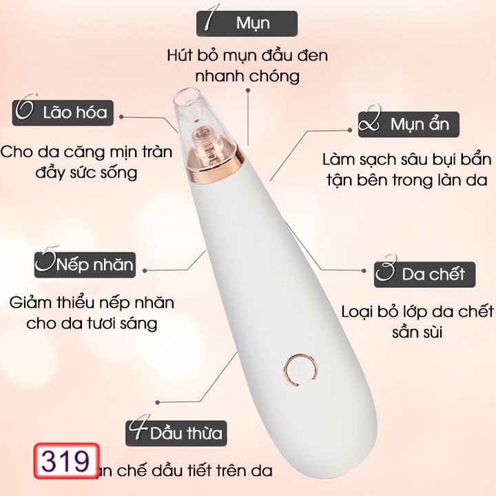 MÁY HÚT MỤN MINI ĐẦU ĐEN  BLACKHEAD 319 CẦM TAY CỰC HOT