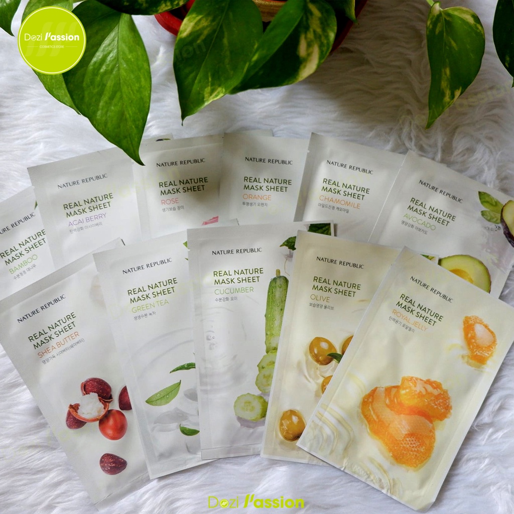 Mặt Nạ Natural Republic Dưỡng Trắng Da, Cấp Ẩm, Chống Oxi Hóa - Nature Republic Real Nature Mask Sheet 23ml/Miếng