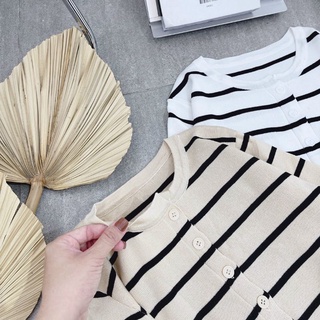 SET ÁO LEN SỌC TAY DÀI