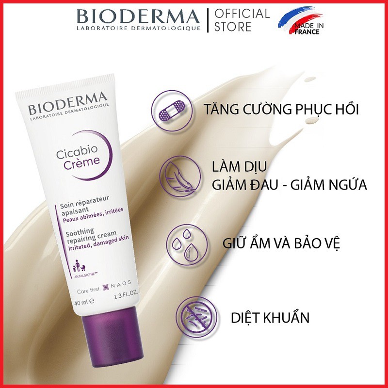 Kem phục hồi da Bioderma Cicabio Crème - 40ml