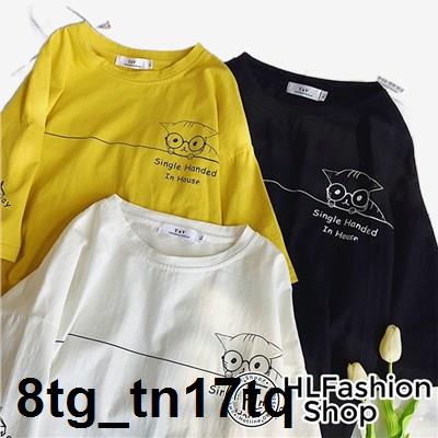 Giá SỉÁo thun tay lỡ form rộng Cú Mèo Single Handed In House, phông HLFashion