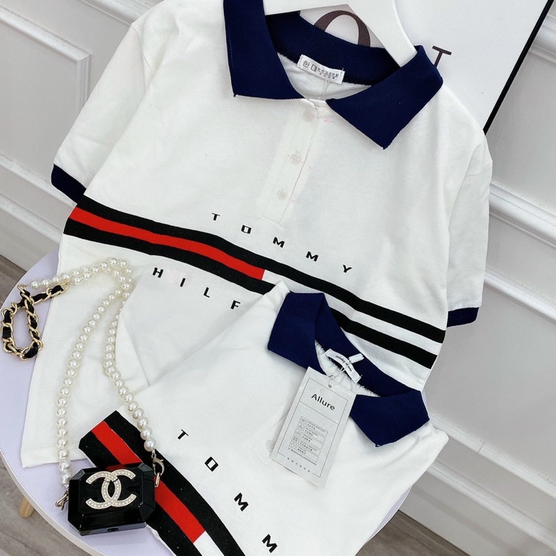 Áo polo TÔ MY in nhỏ phối cổ