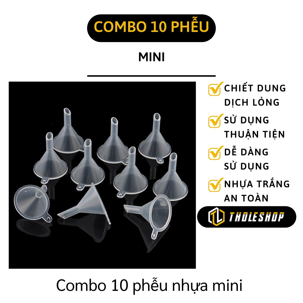 Phễu Mini - Combo 10 Phễu Nhựa Rót Chiết Dung Dịch, Nước Hoa Vào Lọ 5ml, 10ml 9402