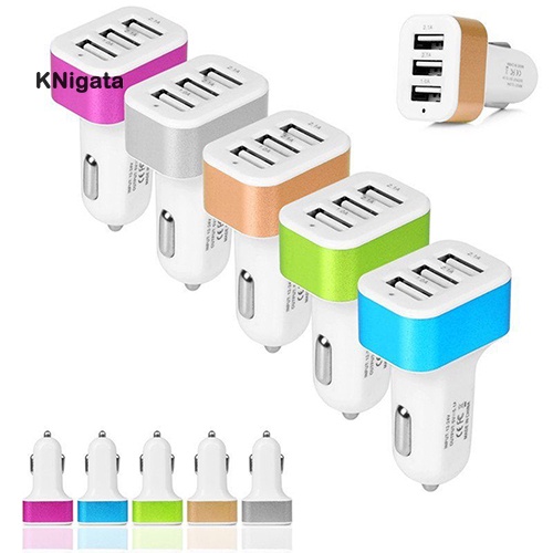 KN* 12V-24V 3 Port USB In-Car Socket Charger Adapter for iPhone 5 6 Samsung HTC