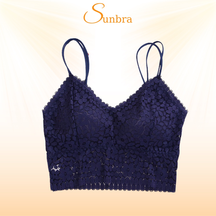 Áo bra hai dây ren hoa nhí đệm mút nâng ngực siêu quyến rũ SUNBRA 8812