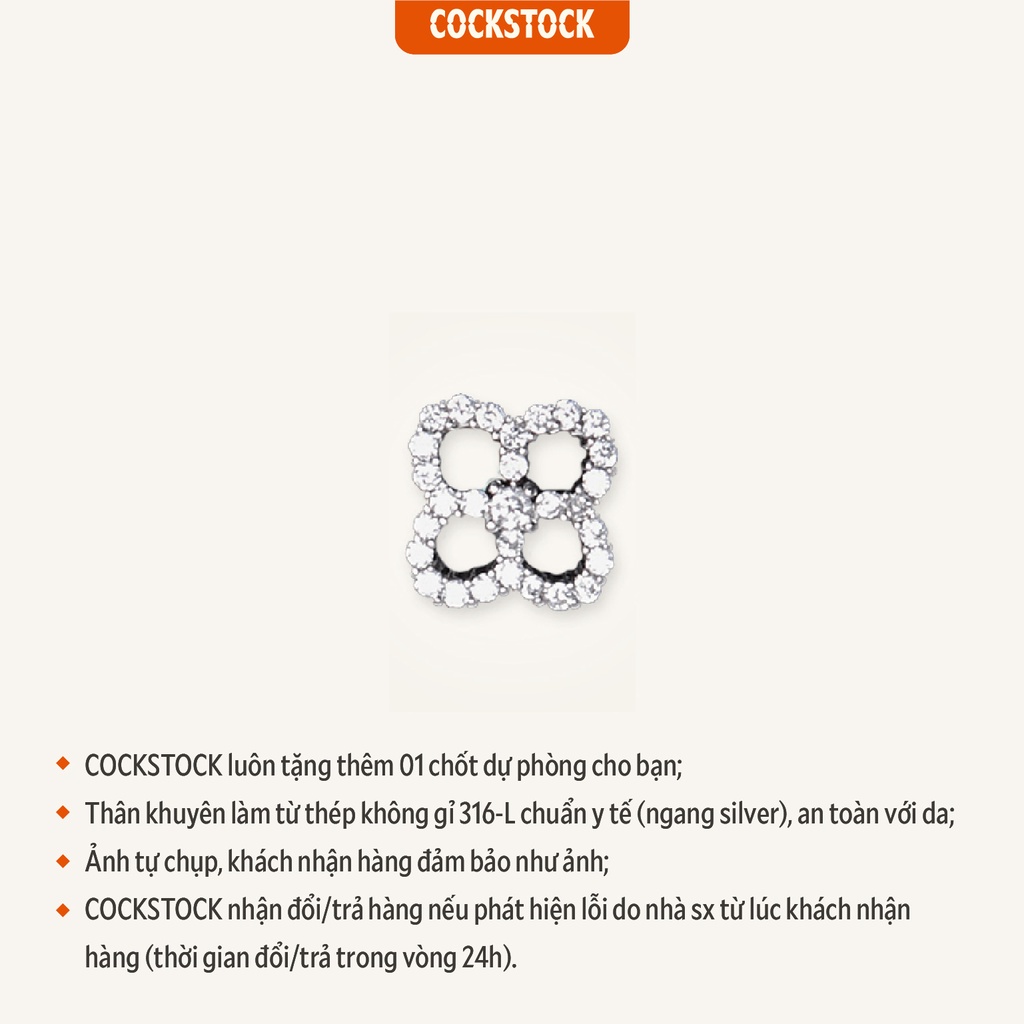 Khuyên tai đá Clover 4 CockStock