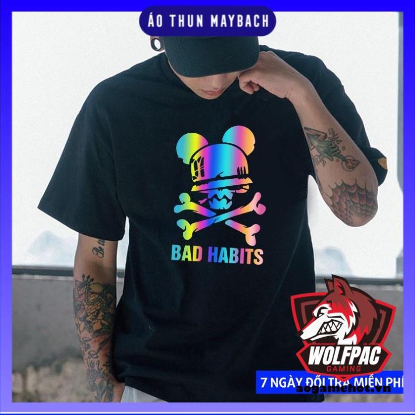Áo Thun BAD HABITS Phản Quang 7 Màu Form Rộng Unisex Nam Nữ đẹp vải dày mịn