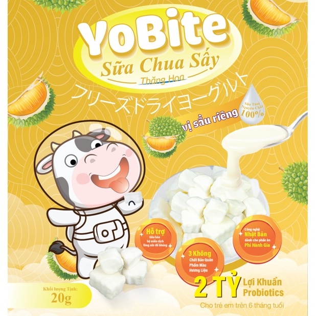 Sữa Chua Khô YOBITE - Hỗ Trợ Tiêu Hóa - Tăng Sức Đề Kháng combo (20g)