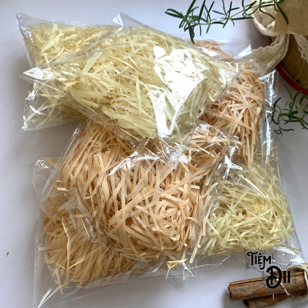 Túi 10 Gram Giấy Rơm Vụn Lót Hộp Quà Giấy Kraft Cắt Sợi Lót Hộp Quà Tặng Phong Cách Vintage