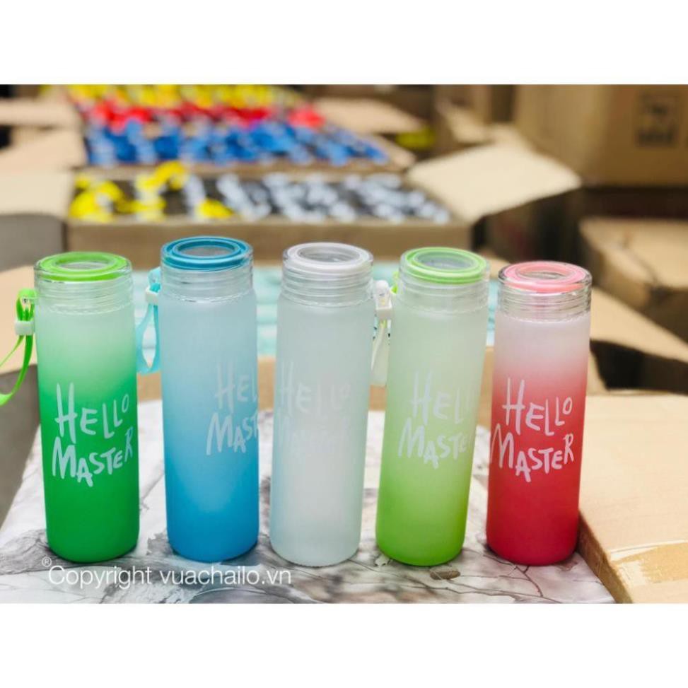 Bình nước thủy tinh Hello Master 400ml