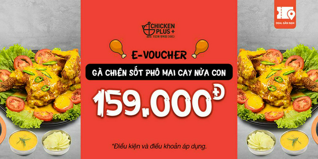 E-Voucher Gà chiên sốt phô mai cay nửa con tại Chicken Plus