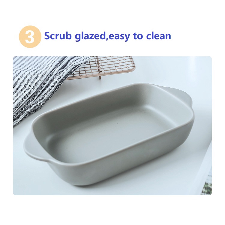 thố nướng, tô canh hình chữ nhật bằng gốm tráng men nhiều màu