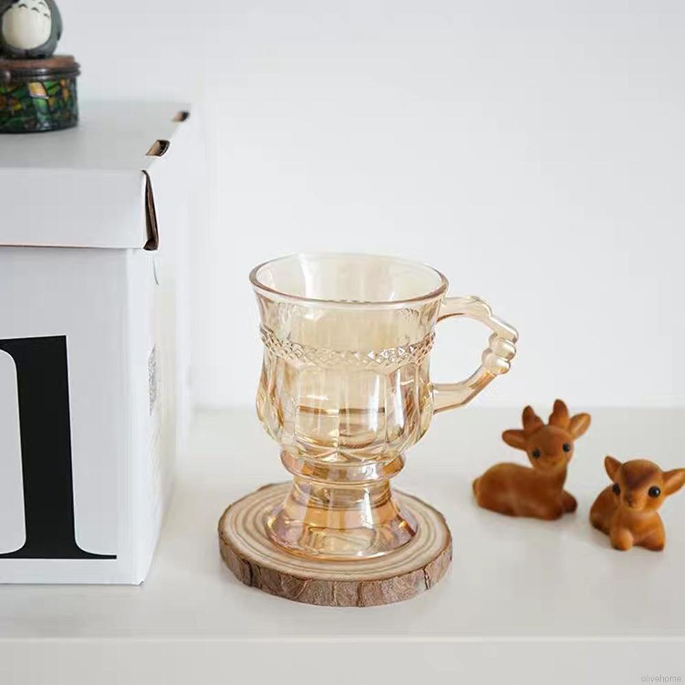 Miếng lót ly bằng gỗ thông cách nhiệt vẽ tay đơn giản phong cách Hàn Quốc