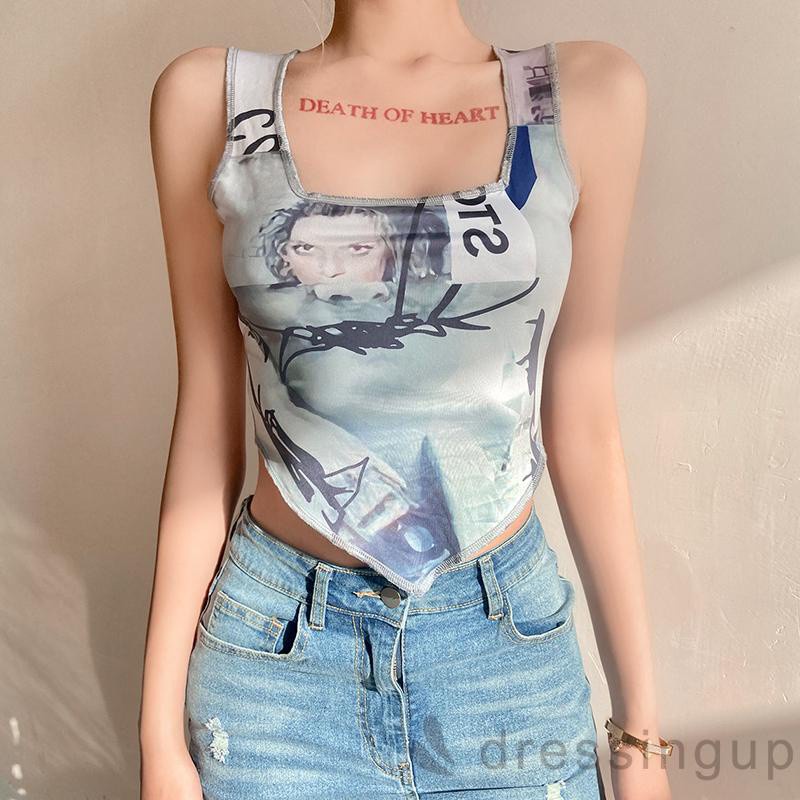 Đầm Sát Nách Cổ Vuông Hoạ Tiết Trừu Tượng Cho Nữ | BigBuy360 - bigbuy360.vn
