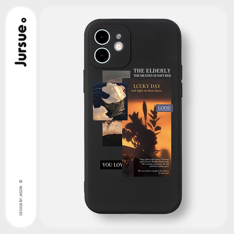 Ốp lưng JURSUE mềm chống bẩn ngộ nghĩnh cho iPhone 13 12 11 Pro Max SE 2020 X XR XS 8 7 ip 6S 6 Plus Y2030