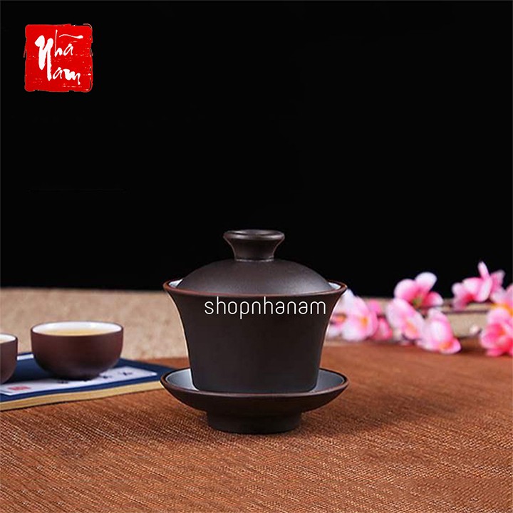 Chén uống trà cổ cao cấp liễn trà chén khải gốm sứ tử sa