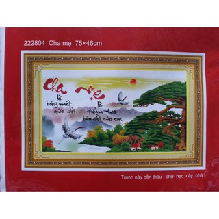 Tranh thêu chữ thập cha mẹ 222804