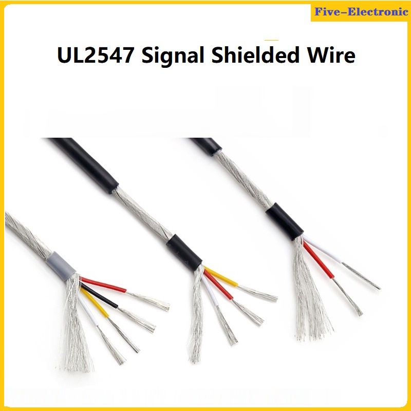 5M  UL2547 Cáp được bảo vệ tín hiệu Cách điện 22AWG 24AWG 26AWG 28AWG 30AWG PVC 2 3 4 5 6 7 lõi Dây được bảo vệ Cáp đồng đóng hộp Nhiều lõi Dây được bảo vệ