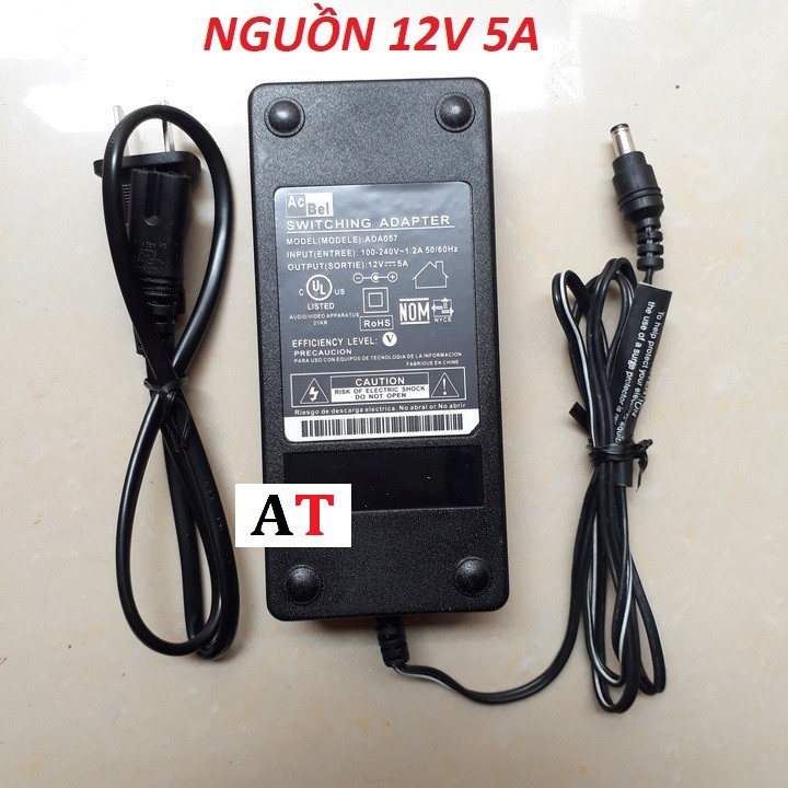 Bộ đổi nguồn điện 220v sang 12V-5A (DC) (Nhựa) - Bộ Adapter Chuyển Nguồn 12v 5A