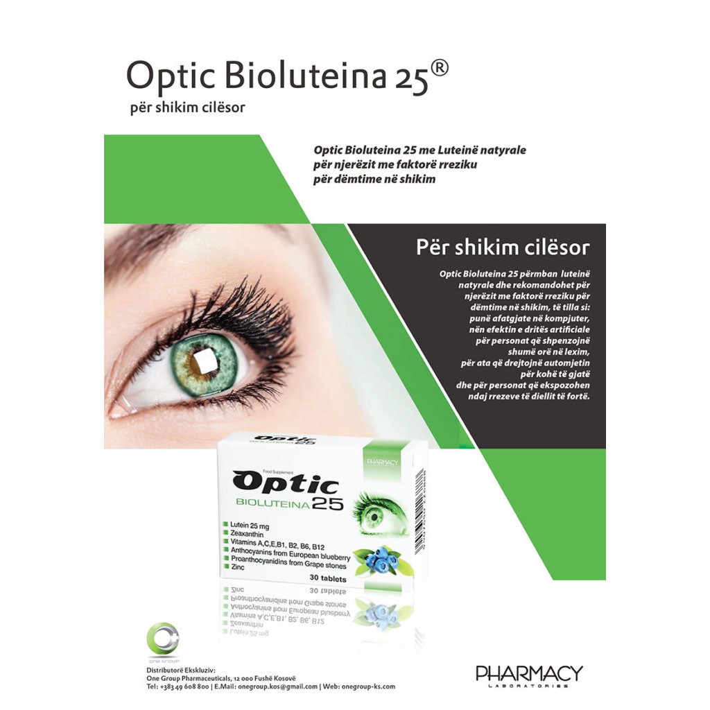 [ Chính Hãng ] Viên uống bổ mắt OPTIC LUTEIN 25. Hàng nhập khẩu Ba lan | Thế Giới Skin Care