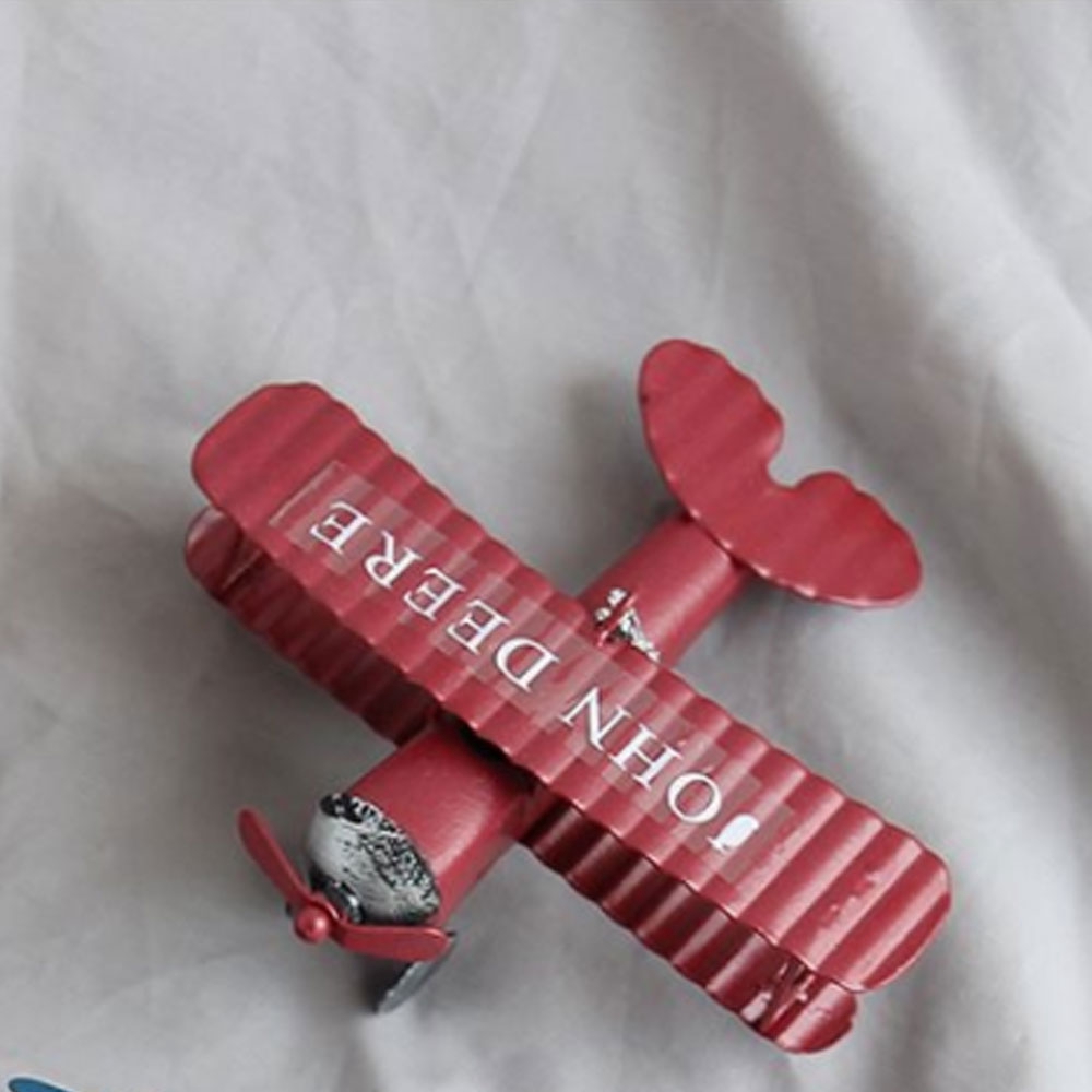 Bộ 2 mô hình trực thăng bằng kim loại phong cách cổ điển làm đồ chơi cho trẻ em trang trí nhà cửa