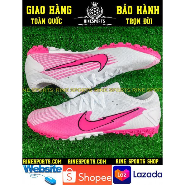 GIÀY BÓNG ĐÁ NHÂN TẠO (TF) Mercurial Vapor 13 trắng hồng TF hàng super Thailand