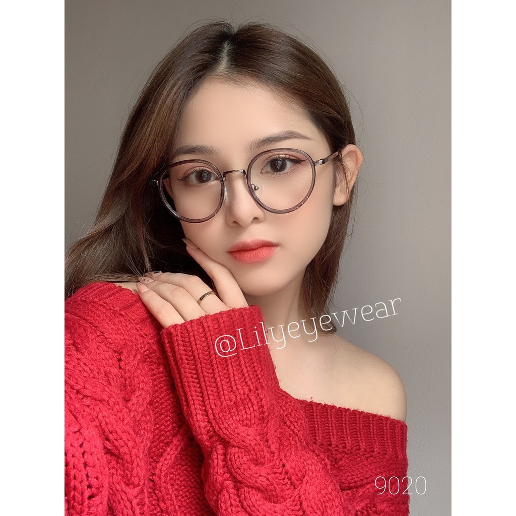 Gọng kính cận mắt tròn kim loại thời trang nam nữ Lilyeyewear 9020 nhiều màu