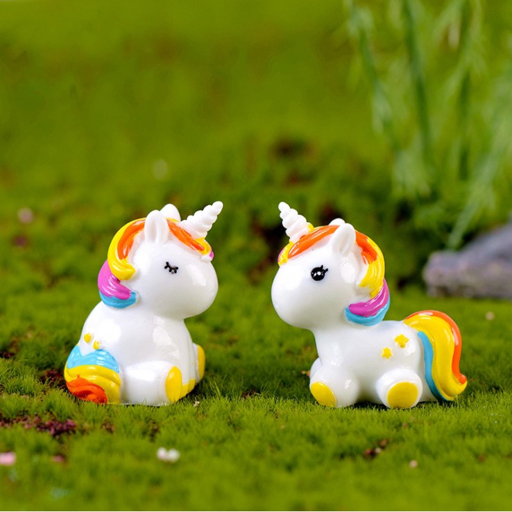 Mô hình ngựa kỳ lân unicorn nhỏ xinh trang trí tiểu cảnh, terrarium, DIY