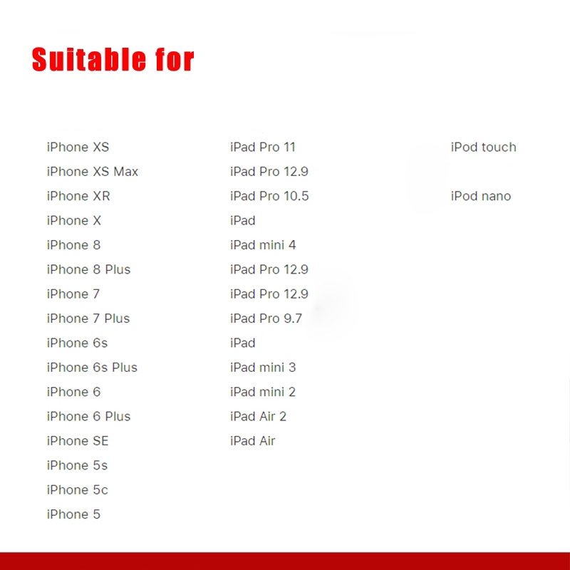 Cáp Lightning USB PD 18W cho iPhone X Xs MAX XR 11 11 Pro 11 Pro MAX/iPad