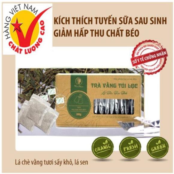 Hộp 20 gói trà vằng túi lọc lợi sữa cho mẹ sau sinh 40gr - WonMom (Việt Nam) Hàng có sẵn