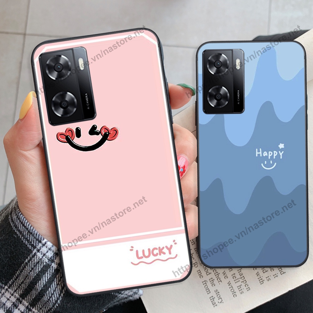 Ốp lưng Oppo A57 2022 - Oppo A57 4G mặt cười, họa tiết caro đơn giản đẹp cute
