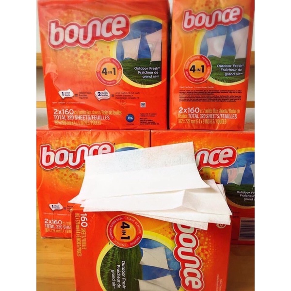 [HÀNG MỸ] GIẤY THƠM QUẦN ÁO BOUNCE MỸ 1HỘP 160 TỜ