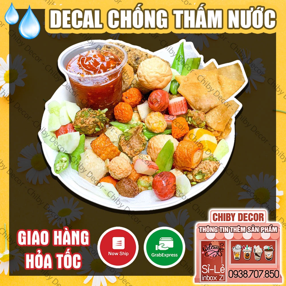 Tranh Dán Tường Cá Viên Chiên Hình Thật 🌈 Decal Dán Tường Trang Trí - Chống Thấm Nước, Cắt Sẵn
