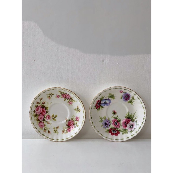 Dĩa Gốm style Âu RoYal Albert, để bánh, trang trí, sưu tầm - 14x2cm