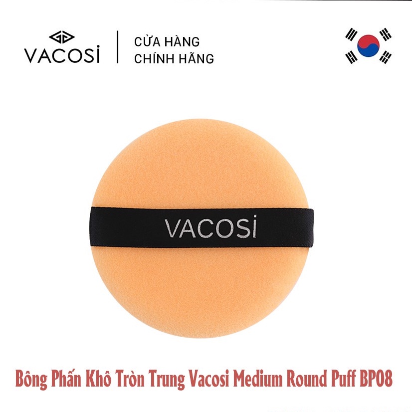 BÔNG PHẤN KHÔ VACOSI MEDIUM ROUND PUFF BP08 - TRÒN SIZE TRUNG