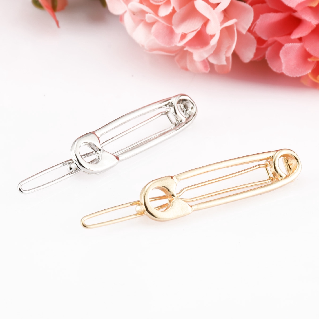 Kẹp ghim tóc màu vàng/bạc đơn giản cá tính