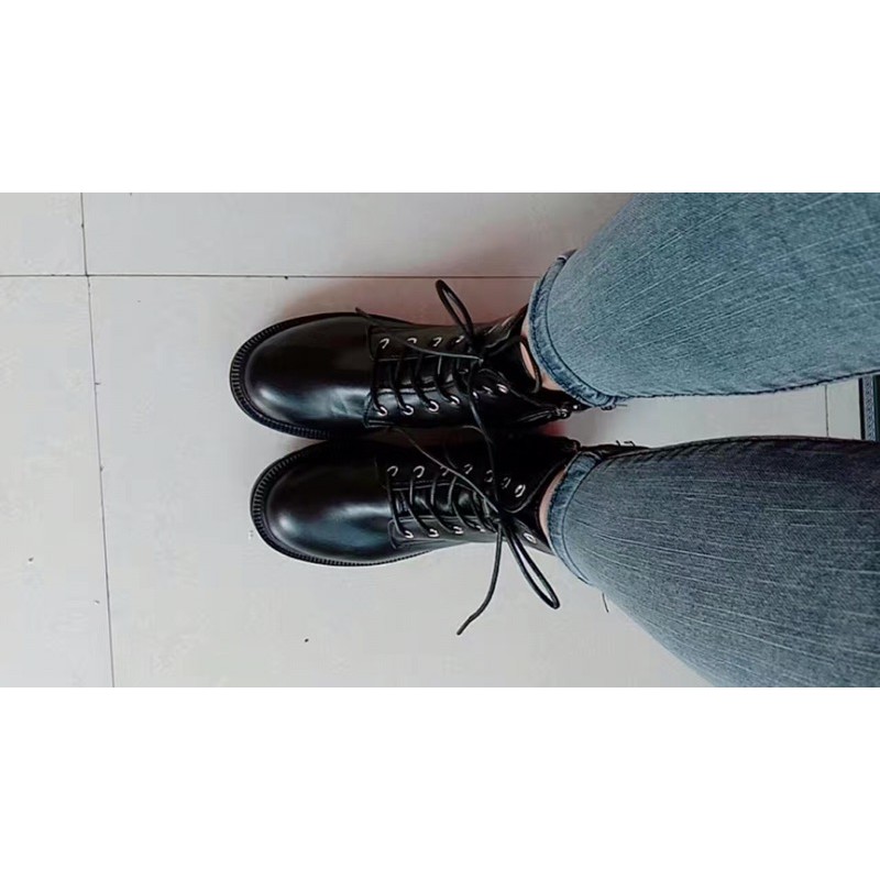Boots Da Cao Cổ Buộc Dây Có khoá kéo kèm ảnh thật | BigBuy360 - bigbuy360.vn