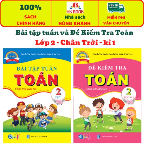 Sách - Combo Bài Tập Tuần và Đề Kiểm Tra Toán Lớp 2 - Chân Trời Sáng Tạo - Học Kì 1 (2 cuốn) - Q CT 324