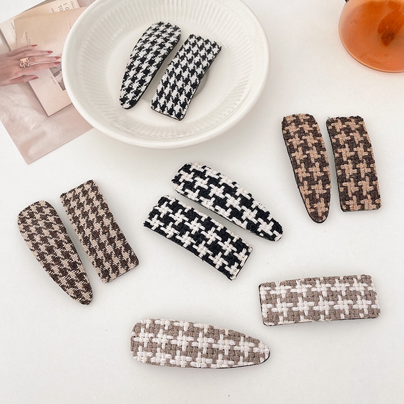 Kẹp tóc nữ họa tiết retro nhiều màu sắc thời trang thu đông