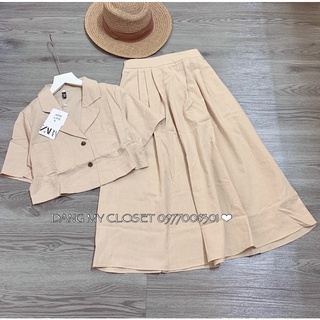 Set bộ cổ vest + cv xếp ly dài