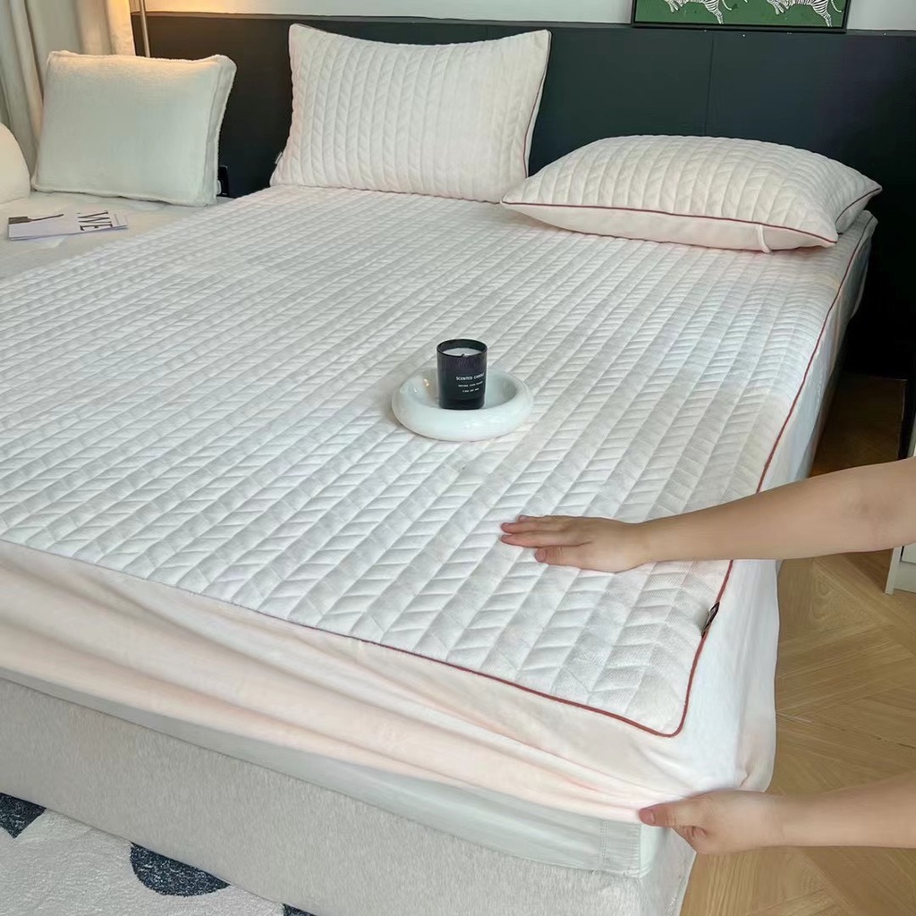 Bộ ga gối nỉ nhung sữa trần cao cấp, ga bọc đệm nỉ mềm mại làm ấm nhanh mẫu mới nhất 2022 SHOP VŨ THỊ THƠM