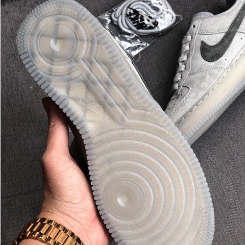 Giày Nike Air Force 1 AF1 xám da lộn bản best S.C hàng trung full phụ kiên