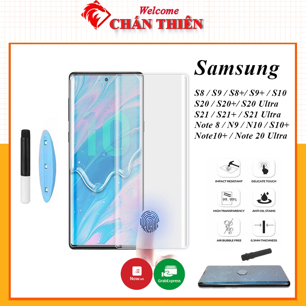 Kính Cường Lực Samsung S20 Plus S20 Ultra S10+ S8 + S9 + Note 8 Note 9 Note10+ Note20 Ultra S21+ S21 Ultra full keo UV