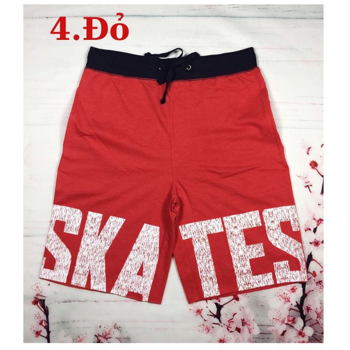 Quần short cotton cho bé trai từ 25- 44kg- Skates - Chill Thun cotton thoáng khí suốt ngày dài- Tomchuakids